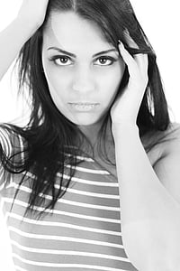 portrait photo of woman holding her hair thumbnail