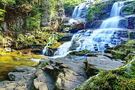 landscape photography of waterfalls thumbnail