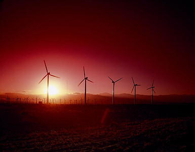 windmill during sunset thumbnail