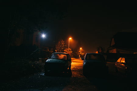 white vehicle during nighttime thumbnail