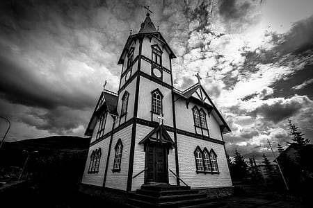 grayscale photo of cathedral thumbnail