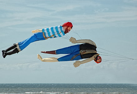 two inflatable human figure kite floatings thumbnail
