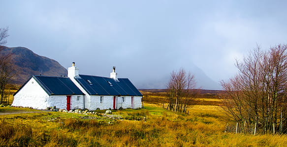 White and Blue House Under Cumulus Nimbus Clouds thumbnail