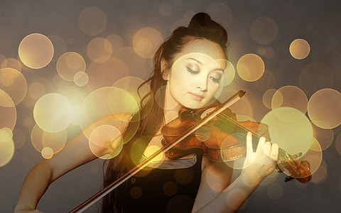 Violin Player with light sparkles thumbnail