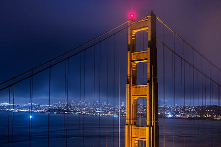 golden bridge during nighttime thumbnail