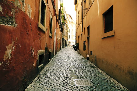 brown concrete buildings with pathway thumbnail