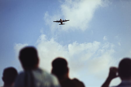 selective focus photography of people looking at airplane thumbnail
