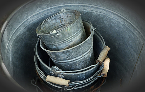 gray metal buckets thumbnail