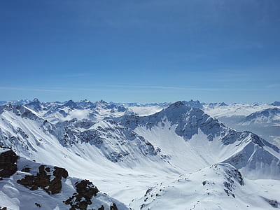 aerial photography of mountain covered with snow thumbnail