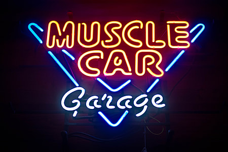 Muscle Car Garage neon LED signboard thumbnail