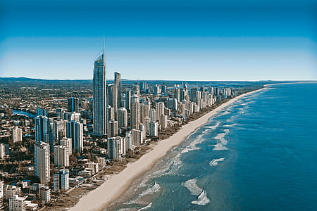 aerial photography of buildings near sea thumbnail