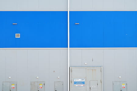 wall, blue, white, factory thumbnail