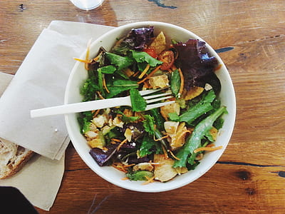 flatlay photography of vegetable salad in bowl thumbnail