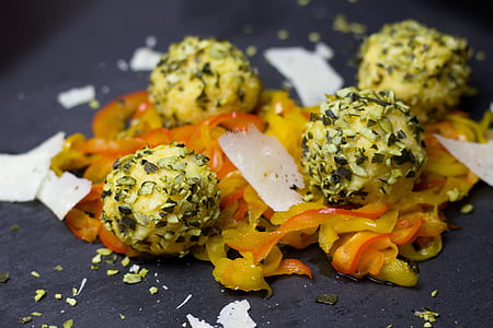 fried pasta with four vegetable balls thumbnail