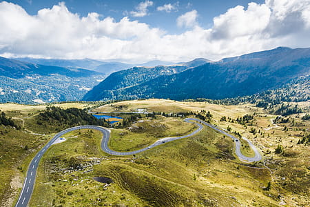 Curvy Alpine Road from Above thumbnail