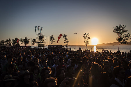 silhouette of people gathering during golden hour thumbnail