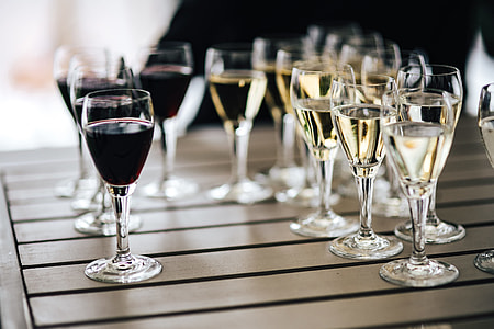 Glasses with wine and orange juice thumbnail