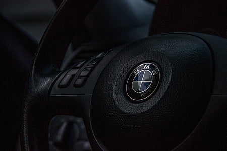 black BMW steering wheel thumbnail