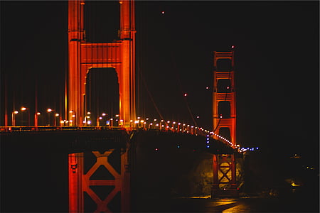 lighted bridge during nighttime thumbnail