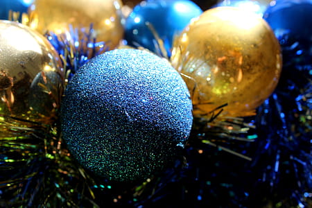 Gray, Blue, and Gold-colored Baubles thumbnail