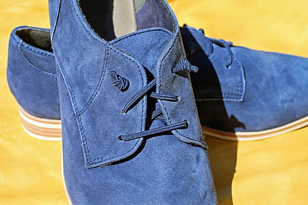 pair of blue suede shoes thumbnail
