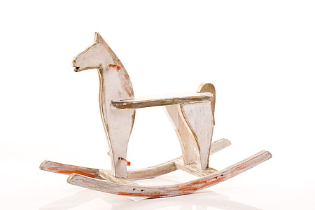 white wooden horse rocker thumbnail