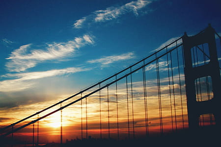 silhouette of hanging bridge thumbnail