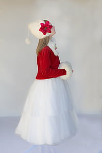 toddler girl in red and white long-sleeved dress thumbnail