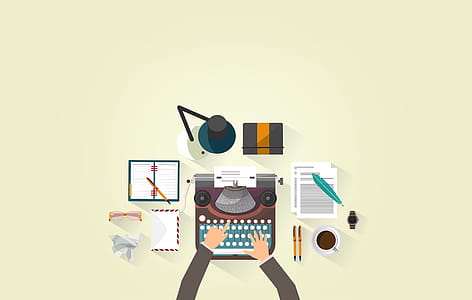 Writer Typing - Typewriter - Work Desk - Author thumbnail