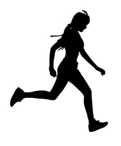 Silhouette of woman running. thumbnail