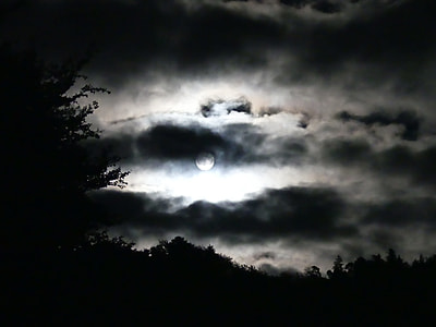 moon covered in clouds during nighttime thumbnail