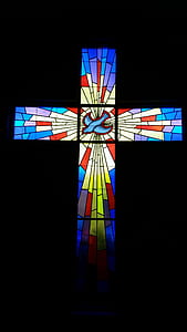 blue, white, and red cross glass mosaic thumbnail