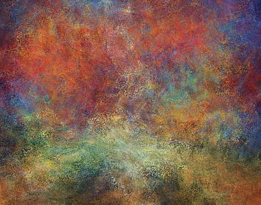 green, orange abstract painting thumbnail