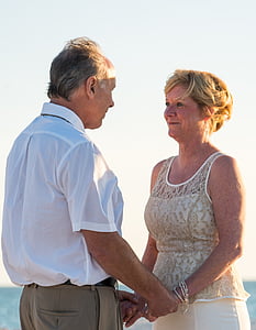 selective focus photography of man and woman standing holding hands during daytime thumbnail