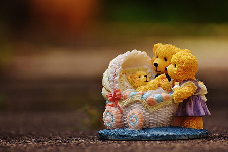 baby bear on stroller figurine thumbnail