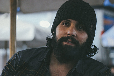portrait photo of man wearing knit cap thumbnail