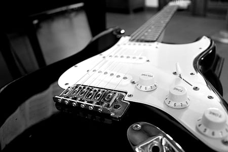 closeup photo of stratocaster electric guitar thumbnail