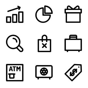 Business and finance svg vector icon sets