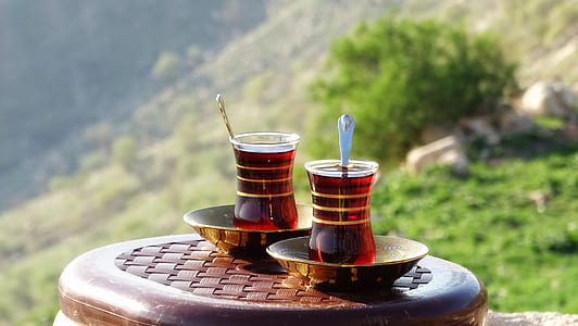 two Turkish teaglass on tabletop thumbnail
