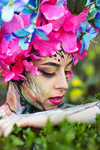 woman wearing flower headdress thumbnail