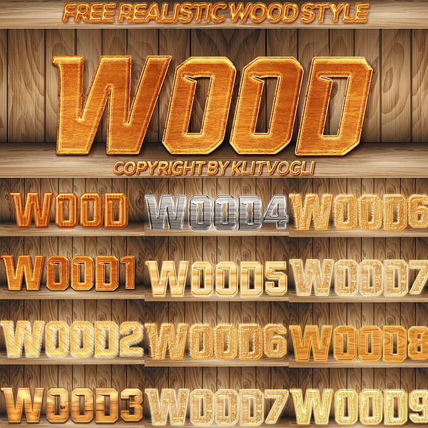 Free realistic wood style psd file
