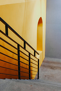 Staircase by a yellow wall thumbnail