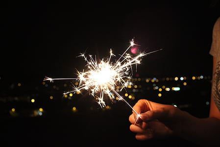 person holding sparkler thumbnail