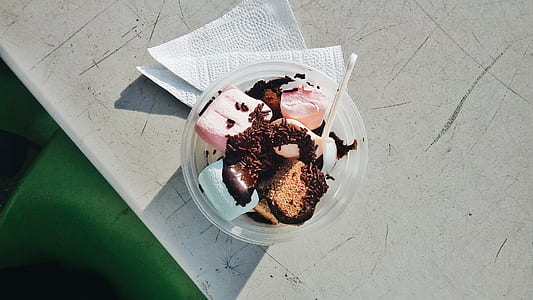 marshmallows in clear disposable cup thumbnail