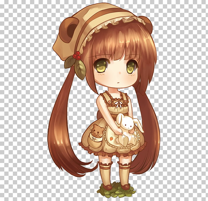 Chibi Drawing Anime Brown Hair Chibi Girl Character