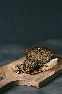 Gluten-free loaf of bread on the wooden desk thumbnail