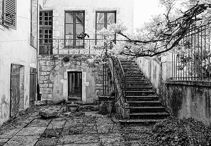 black and white Concrete stair case photography thumbnail