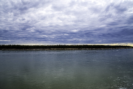 Landscape across the McKenzie River under the Clouds thumbnail