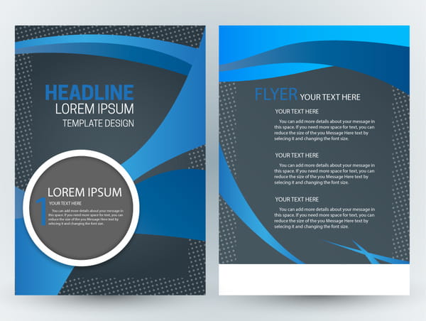 flyer template design with abstract dark blue background ai eps dark flyer background