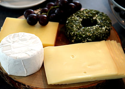 photo of cheese and donut on chopping board thumbnail